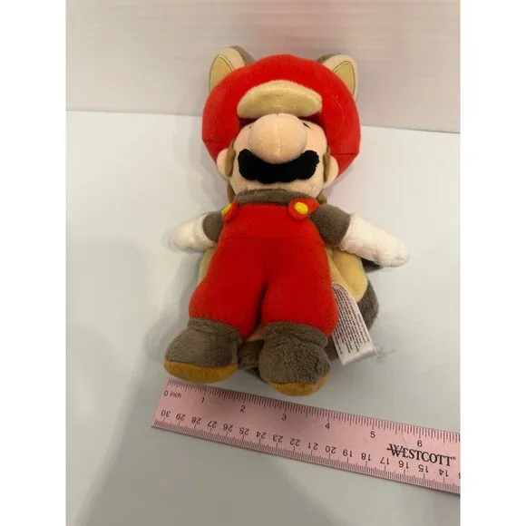 Super Mario Bros. Tanooki Mario Flying Squirrel Red Overalls 9" Buddy Nintendo - Picture 6 of 9